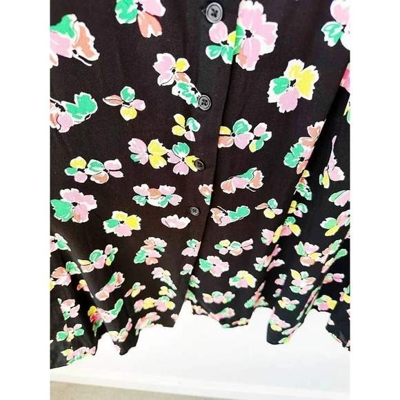 NWT Scoop Black Floral Button Front Midi Dress Size M - Picture 12 of 16